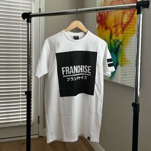 White and black jersey graphic